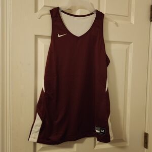 Nike Burgundy and White Women's Tank